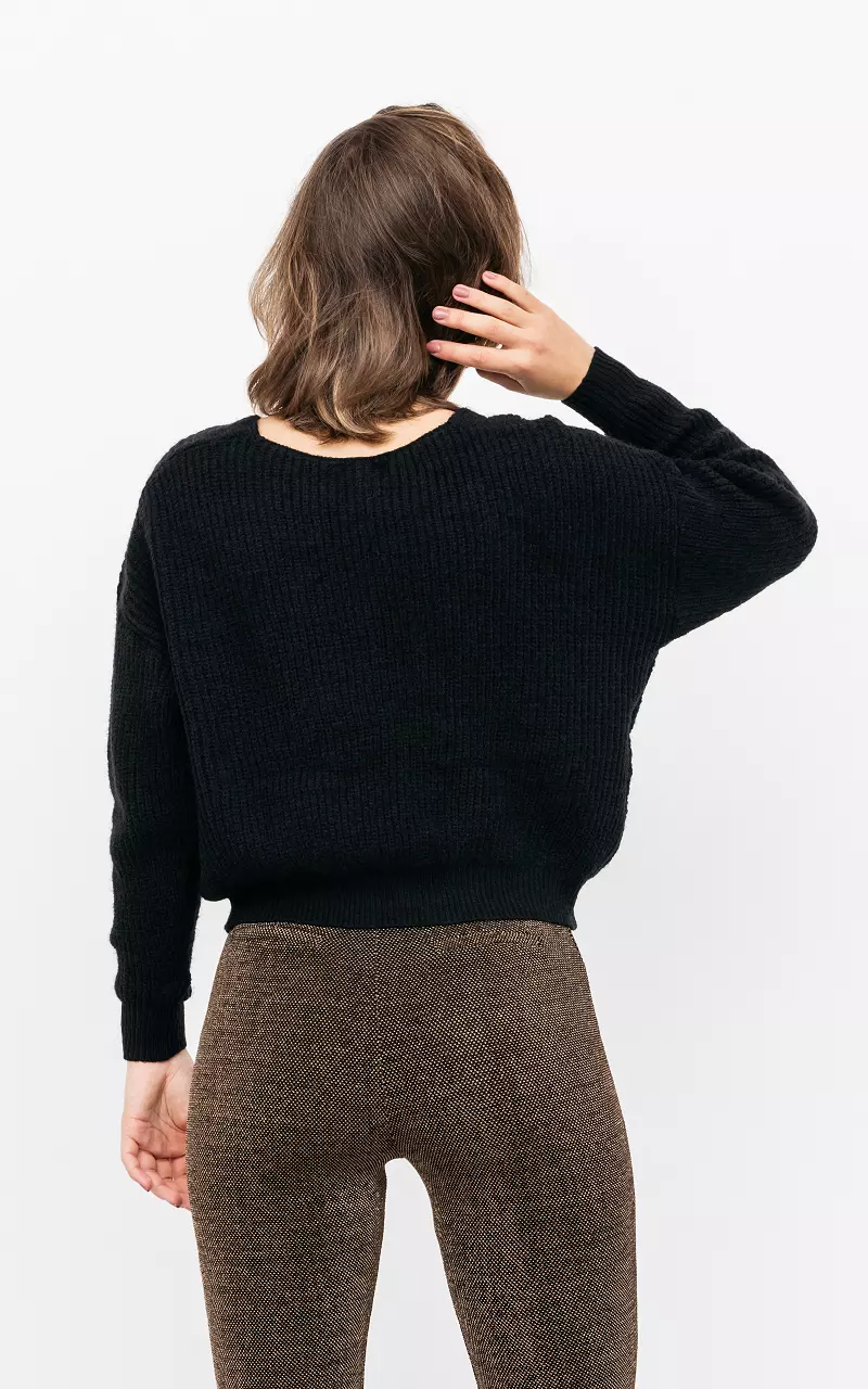 Chunky knit oversized sweater Black