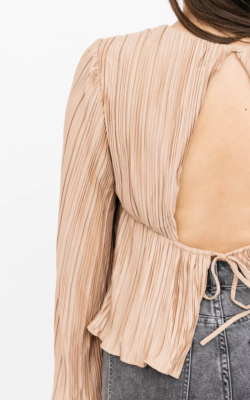 Pleated top with open back Light Brown
