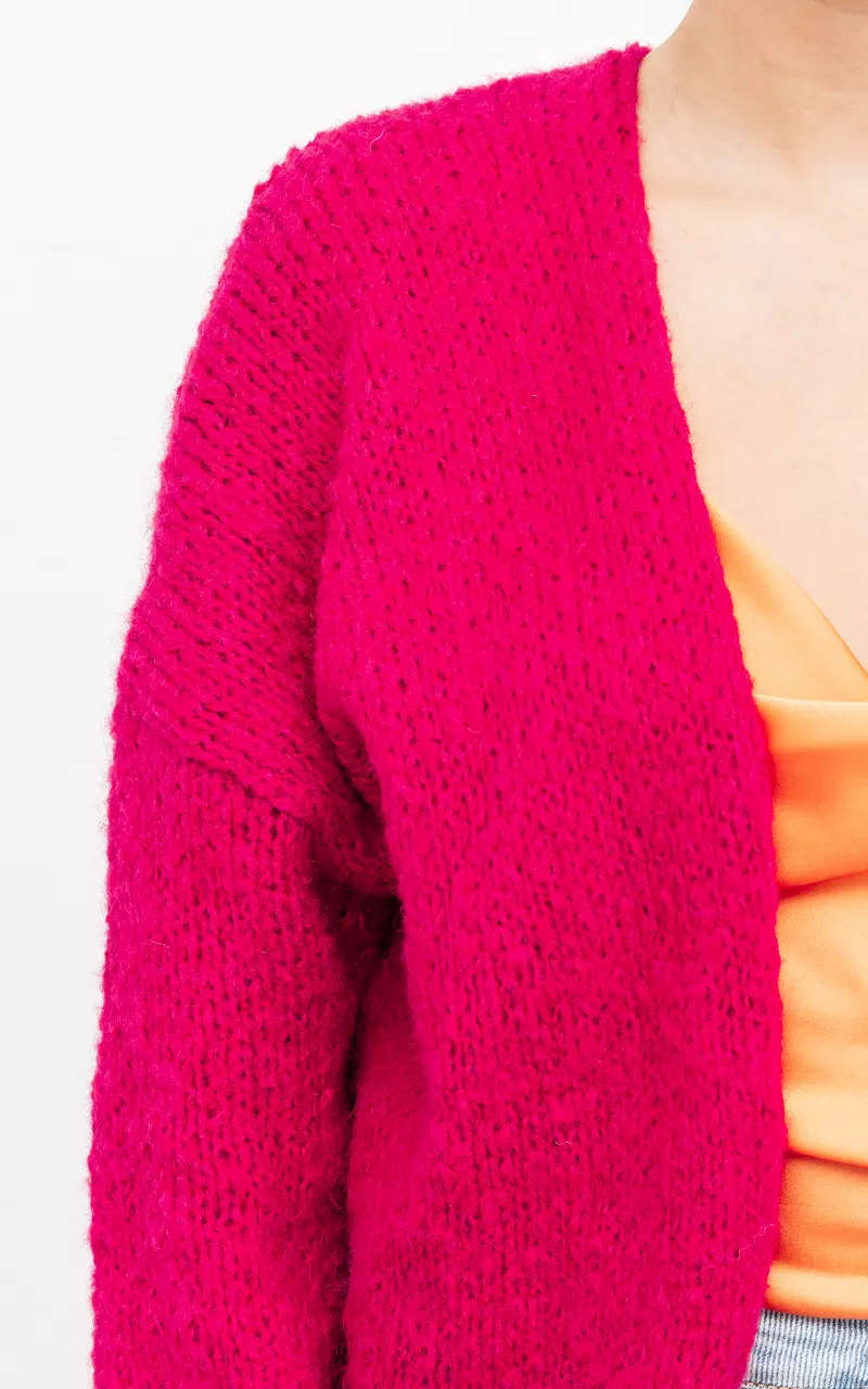 Knitted open cardigan Pink