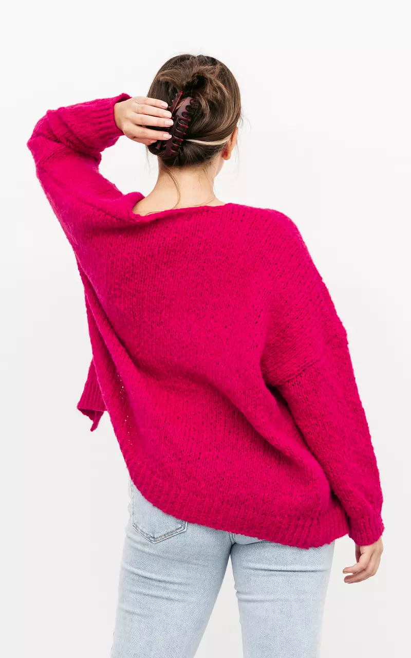 Knitted open cardigan Pink