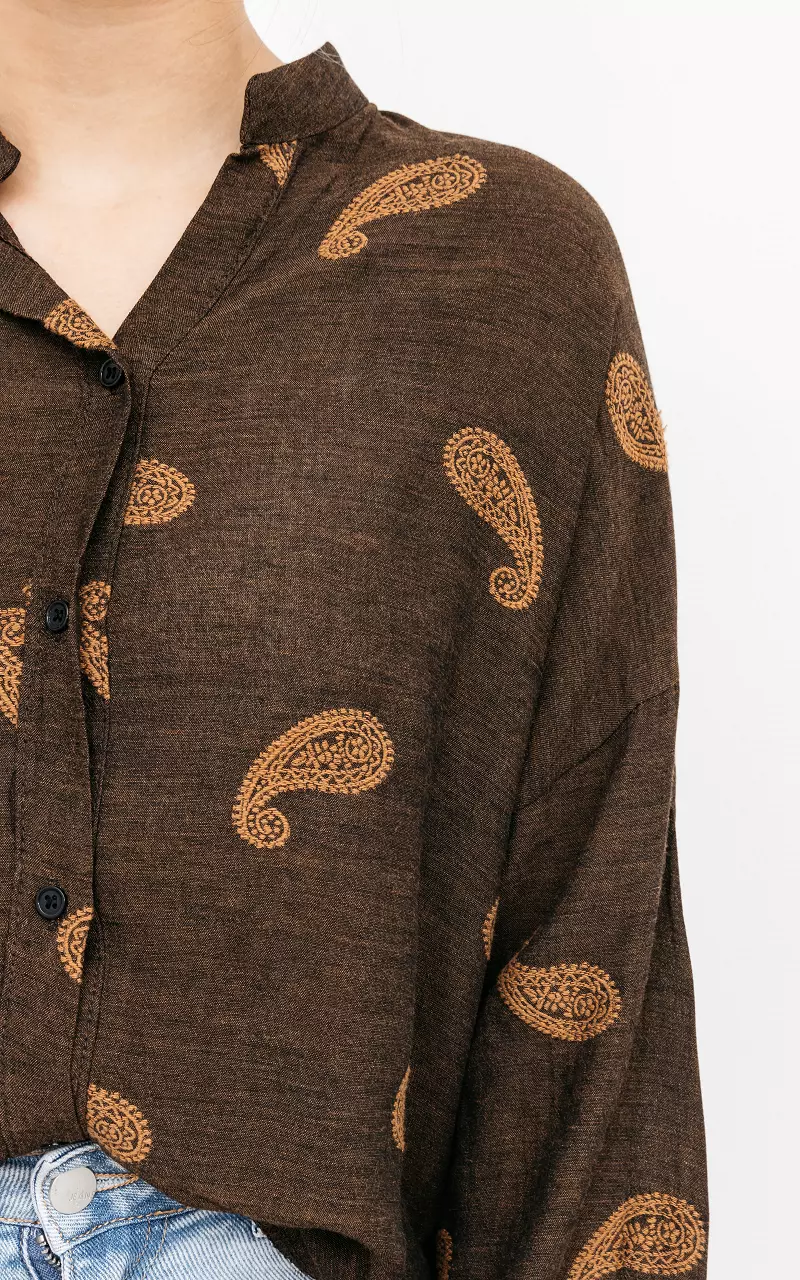 Hübsche Bluse mit Paisley-Print Braun