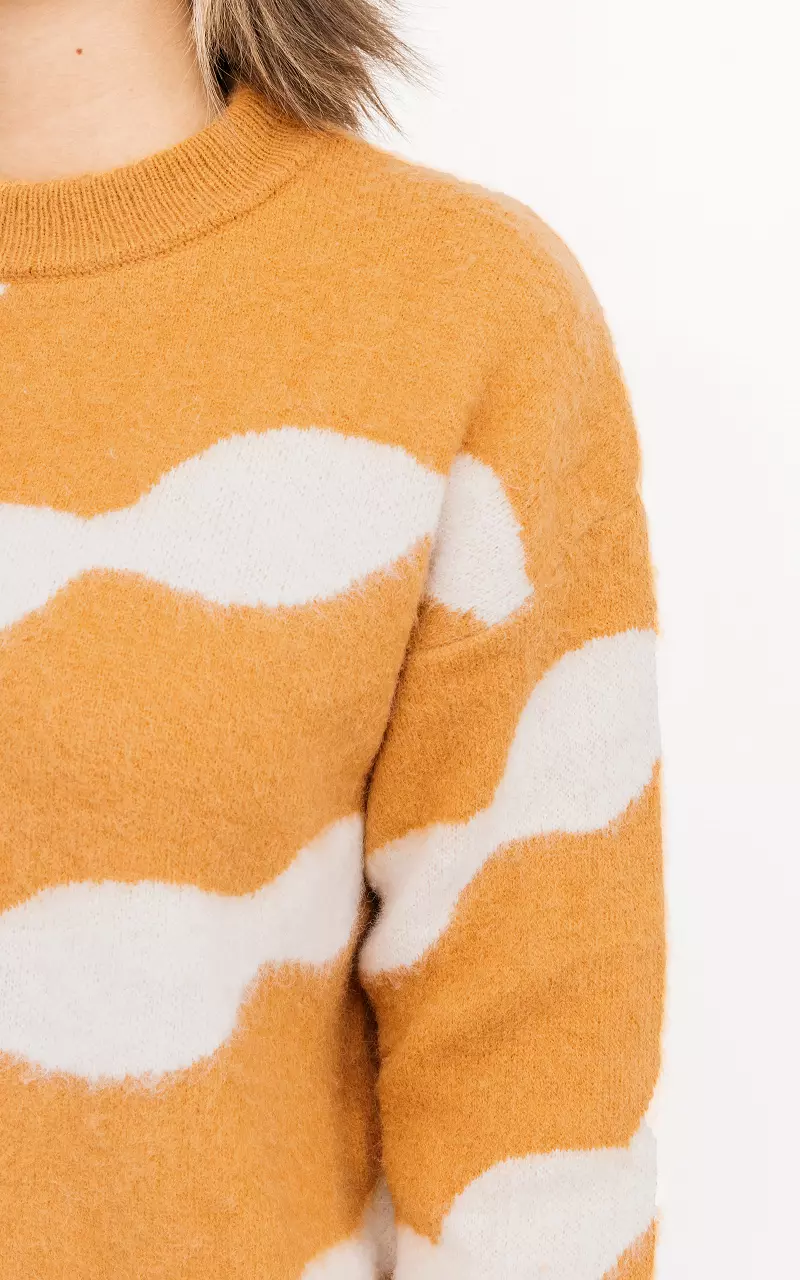Sweater with round neck Camel Cream