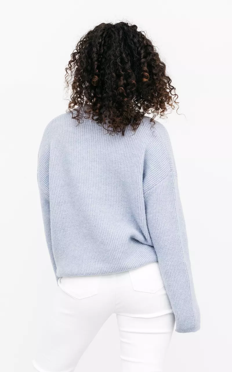 Oversized V-neck sweater Light Blue