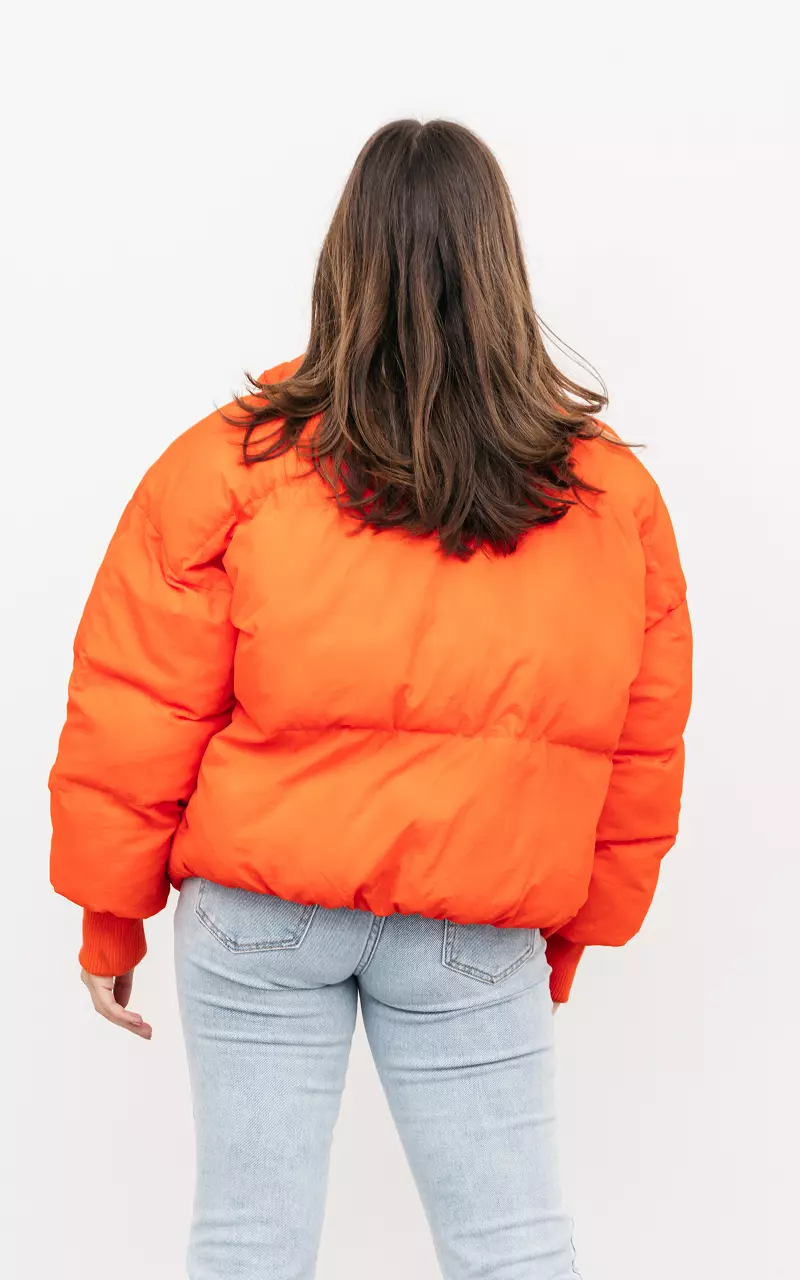 Oversized Daunenjacke mit Taschen Orange