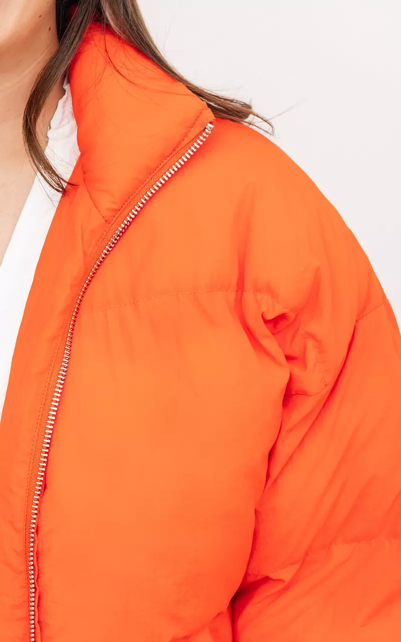 Oversized puffer jacket Orange