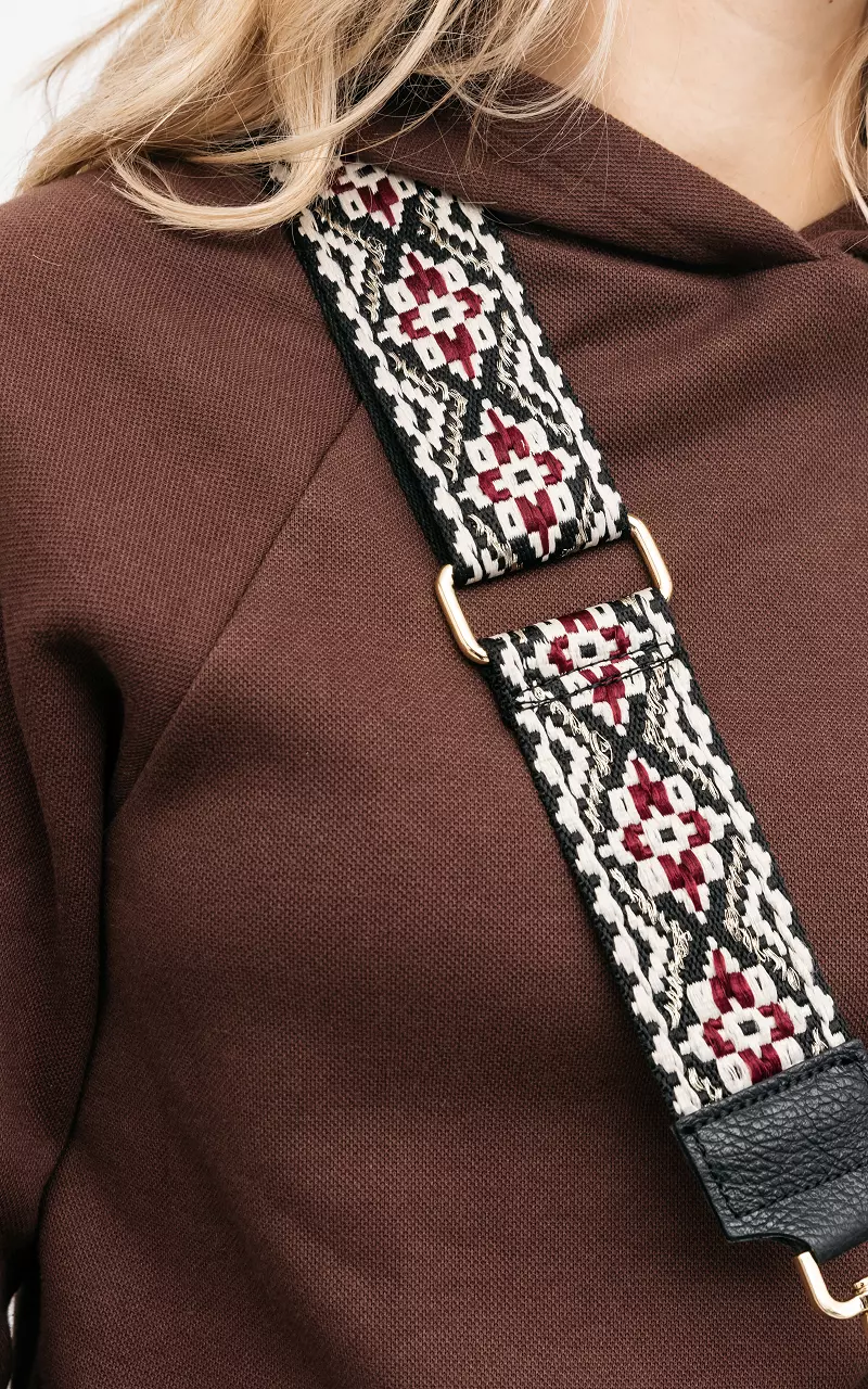 Patterned bag handle Black Bordeaux