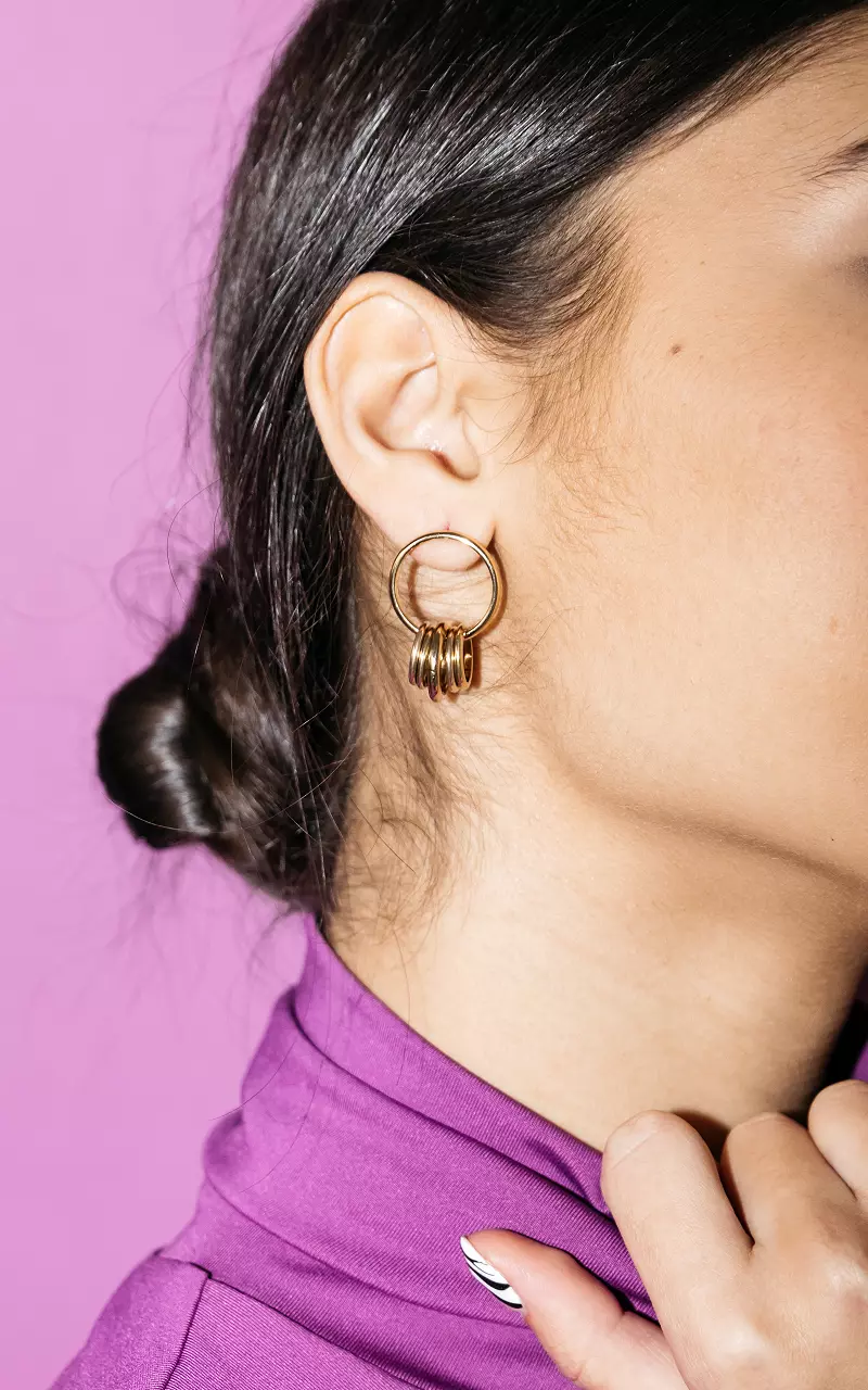 Niedliche Ohrringe aus Edelstahl Gold