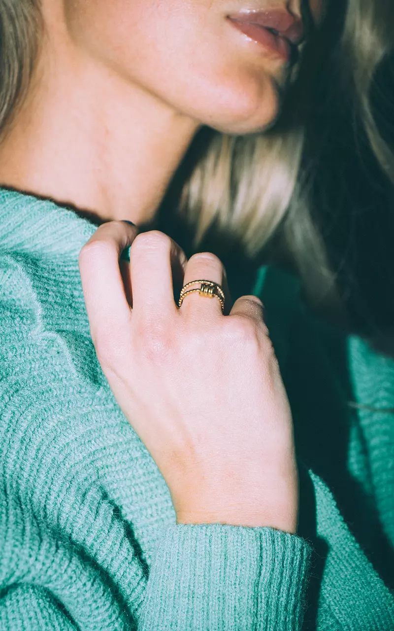 Verstelbare ring van stainless steel Goud
