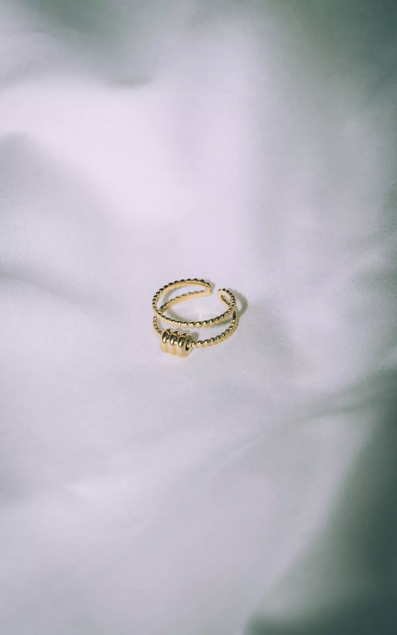 Verstelbare ring van stainless steel Goud