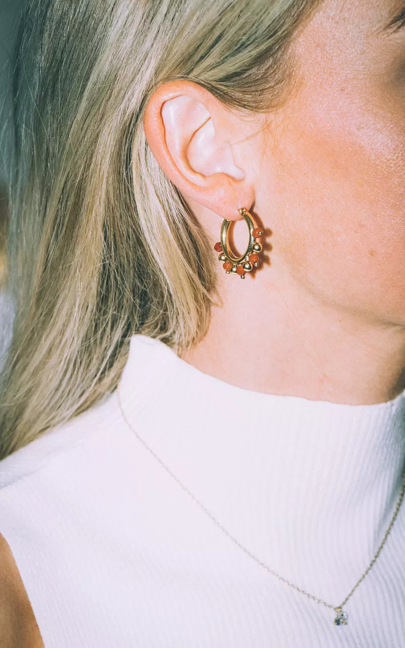 Ohrringe mit Ziersteinen Gold Rost
