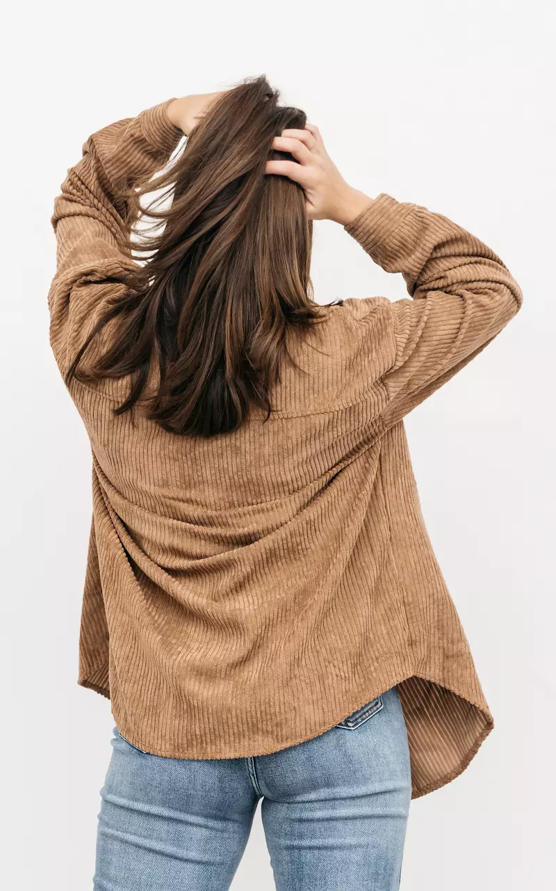 Corduroy blouse with breast-pockets Light Brown