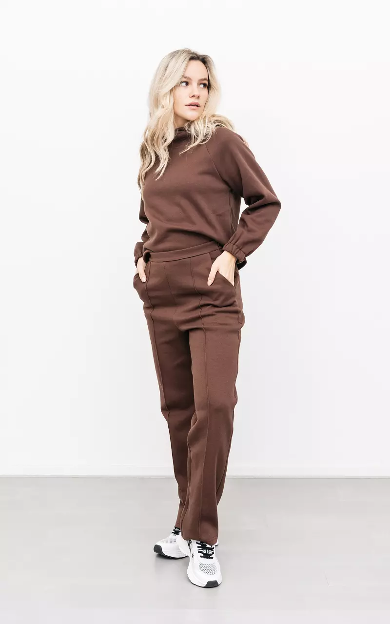 Comfy pants with hidden zip Dark Brown