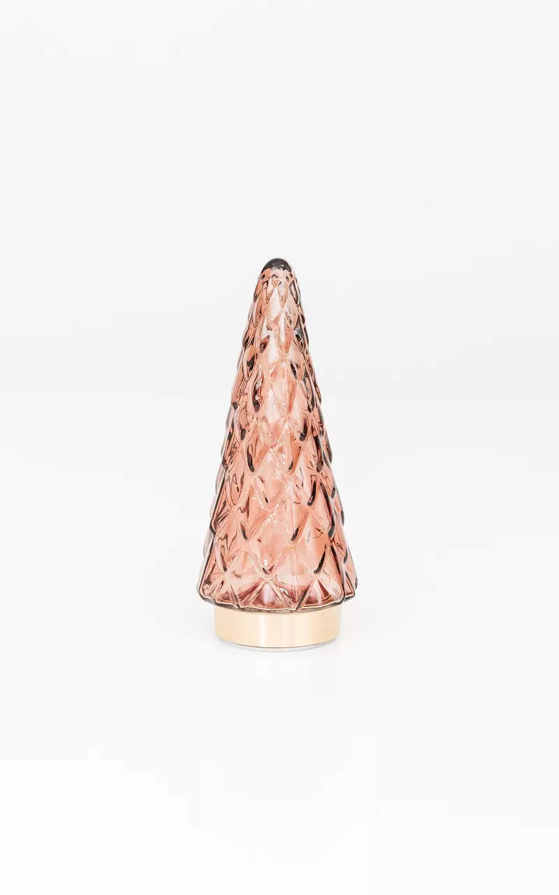 Weihnachtsbaum aus Glas mit LED-Lampe und Timer Pink