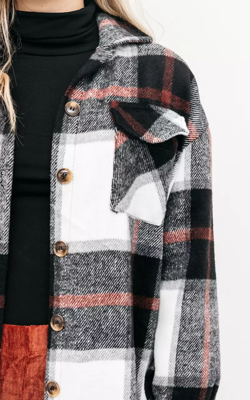 Checkered coat Black White