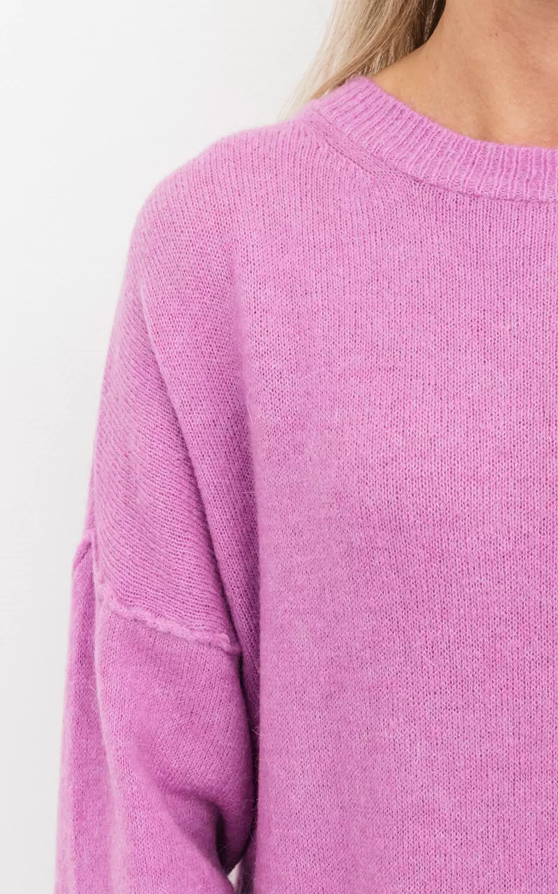 Dress with round neck Pink