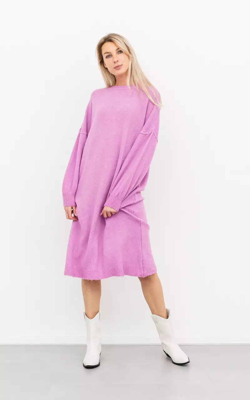 Oversized Sweater-Kleid Pink