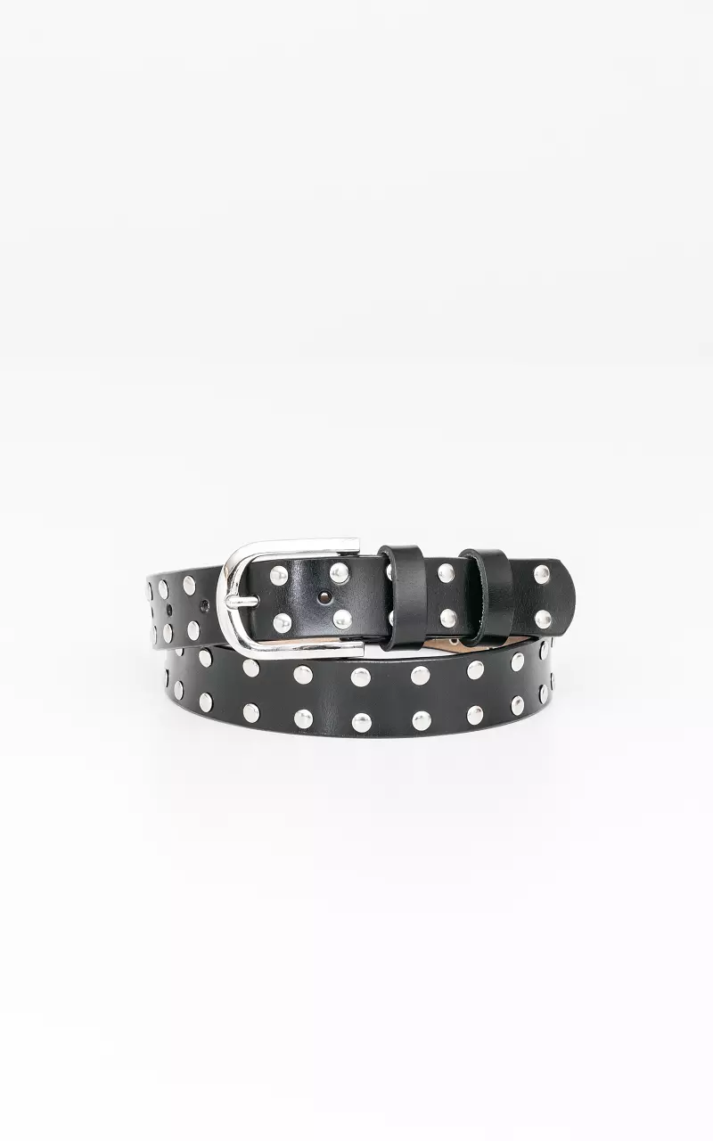 Belt with studs Black Silver