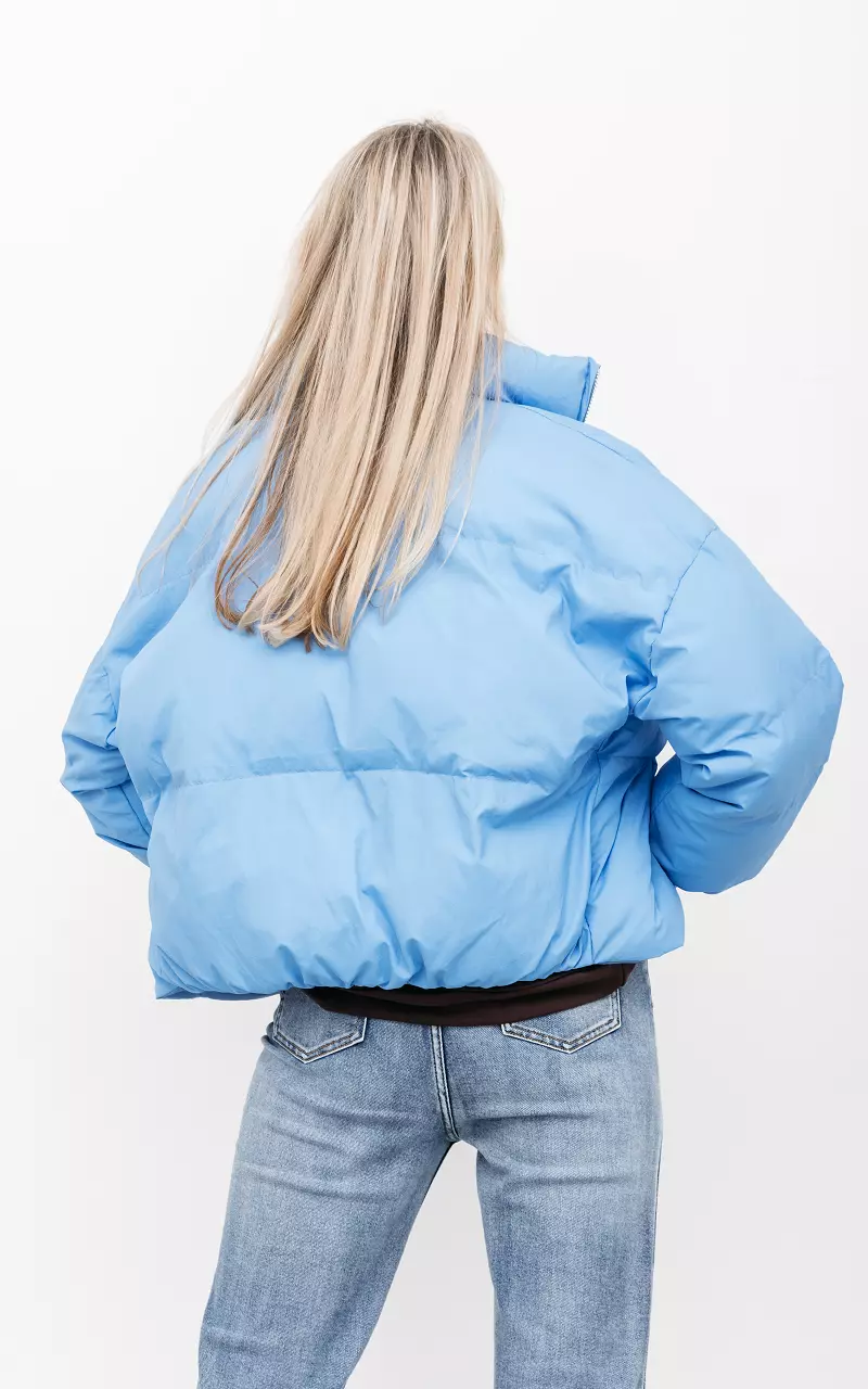 Oversized puffer jacket Lichtblauw