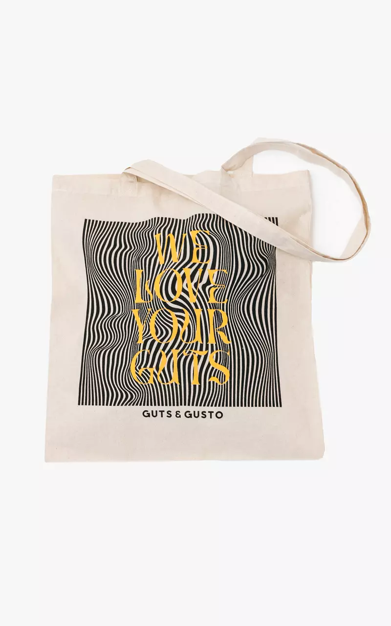 Tote bag "We love your Guts" Beige Black