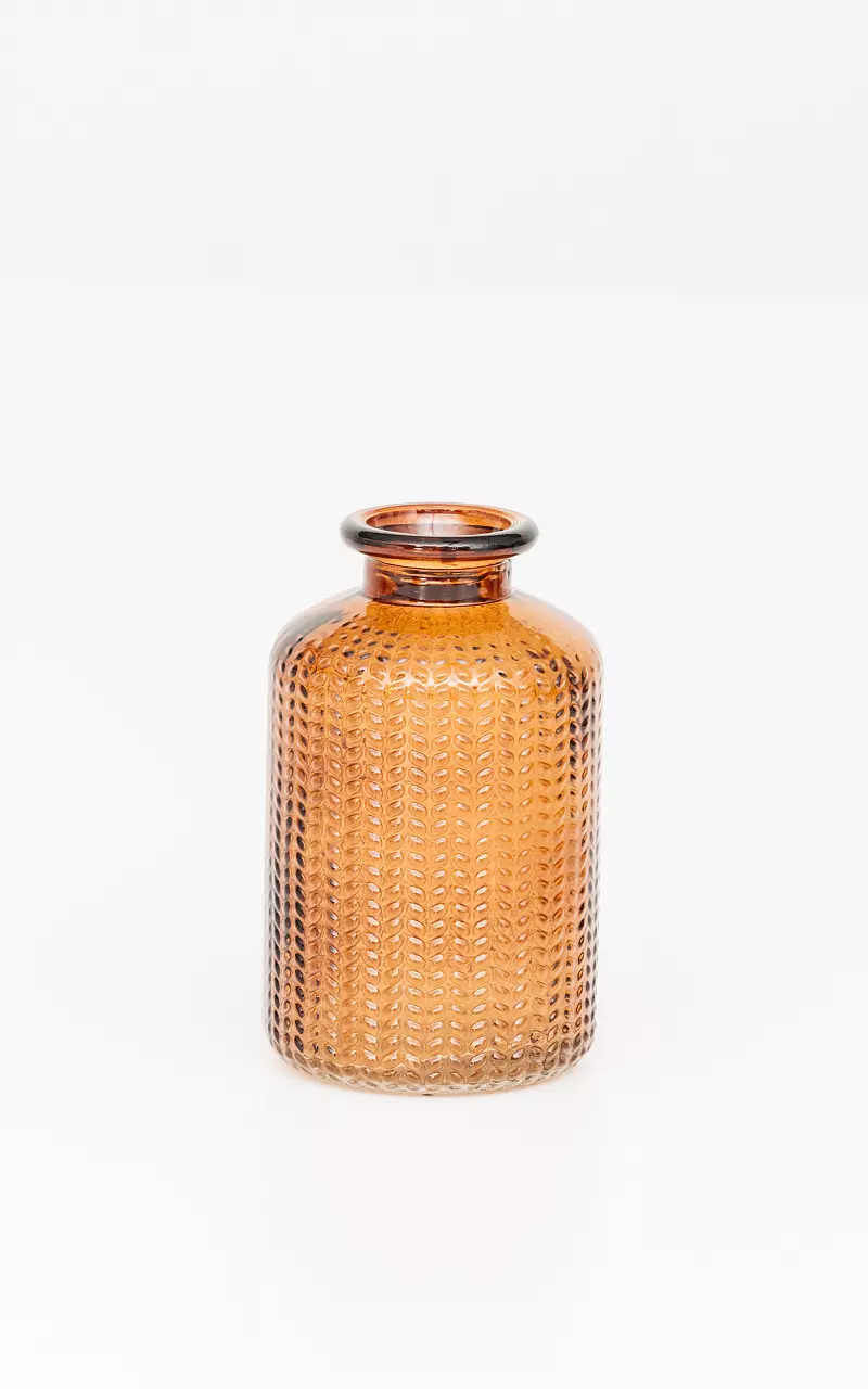 Glass vase with pattern Brown