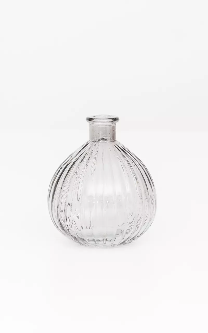 Patterned glass vase Grey