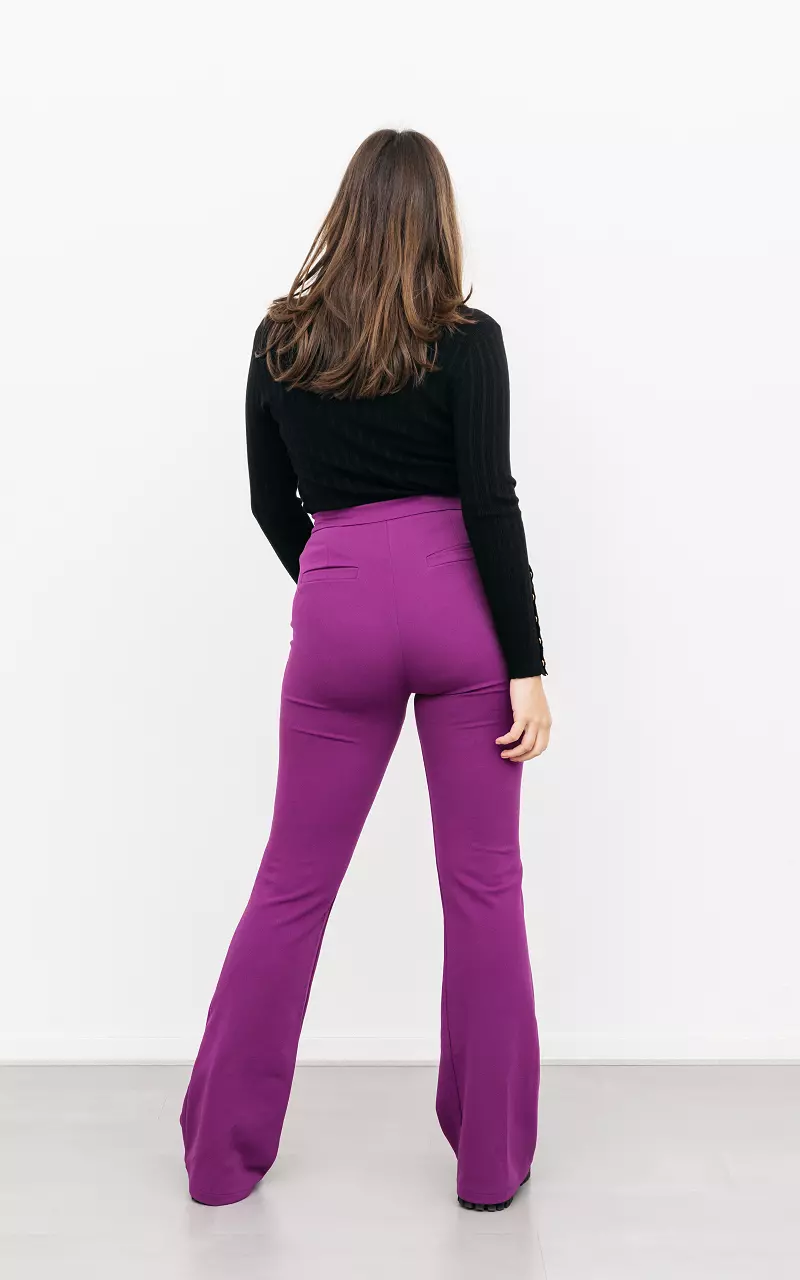High waist flared pants Purple