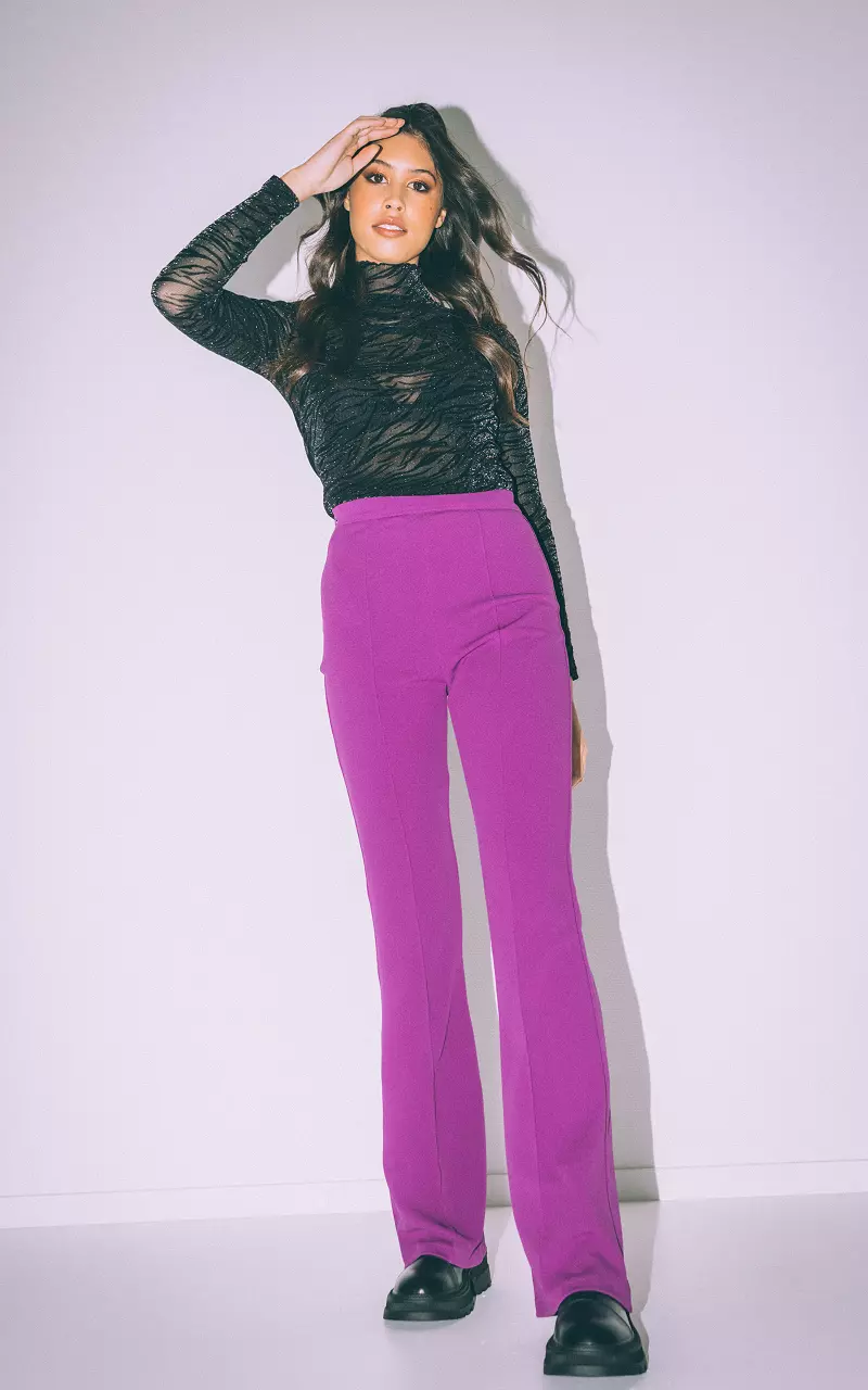 High waist flared pants Purple