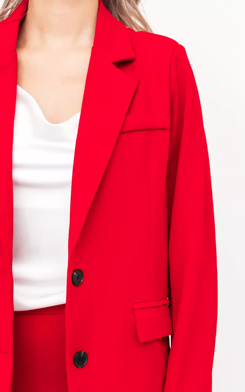 Blazer with shoulder pads Red