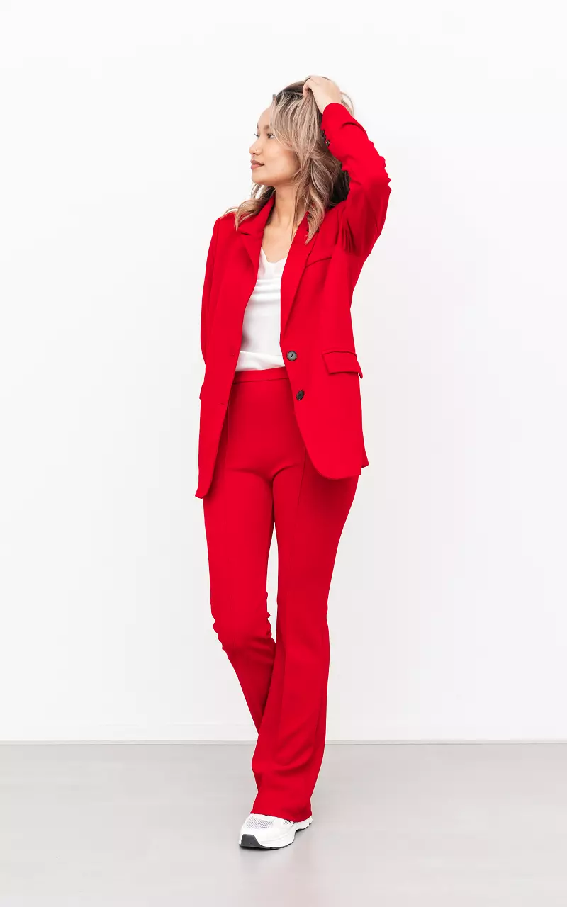 Blazer with shoulder pads Red