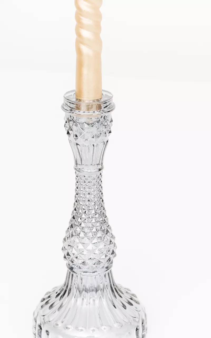 Glass candle holder Grey