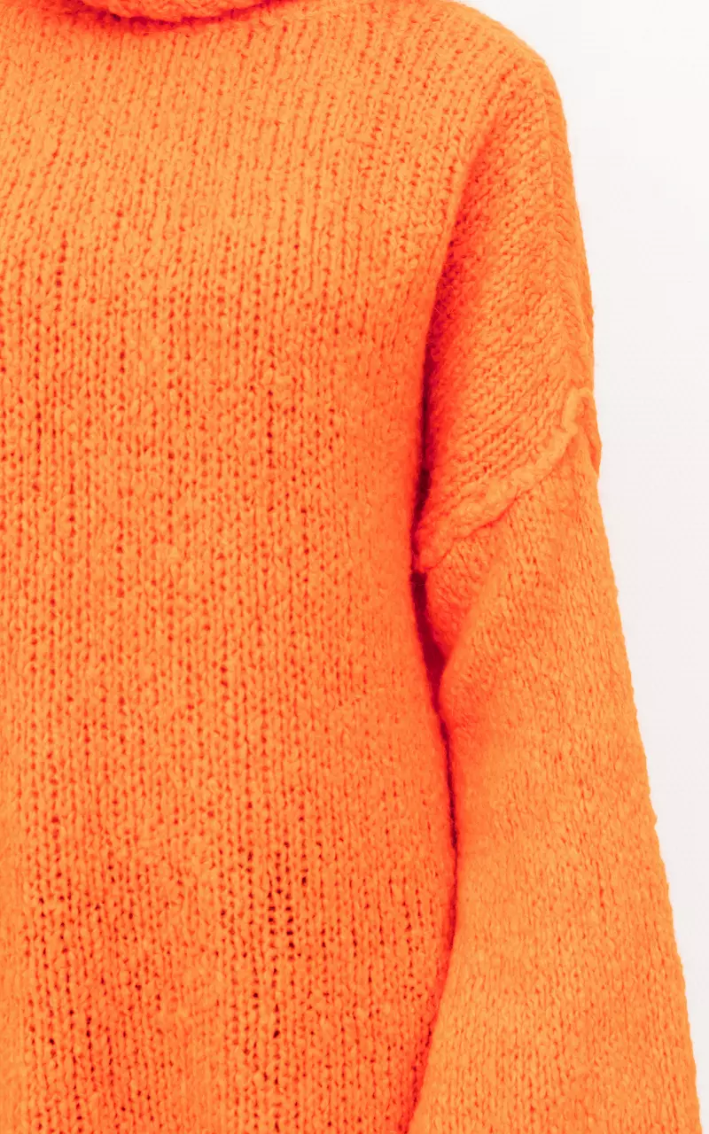Oversized chunky knit sweater Orange