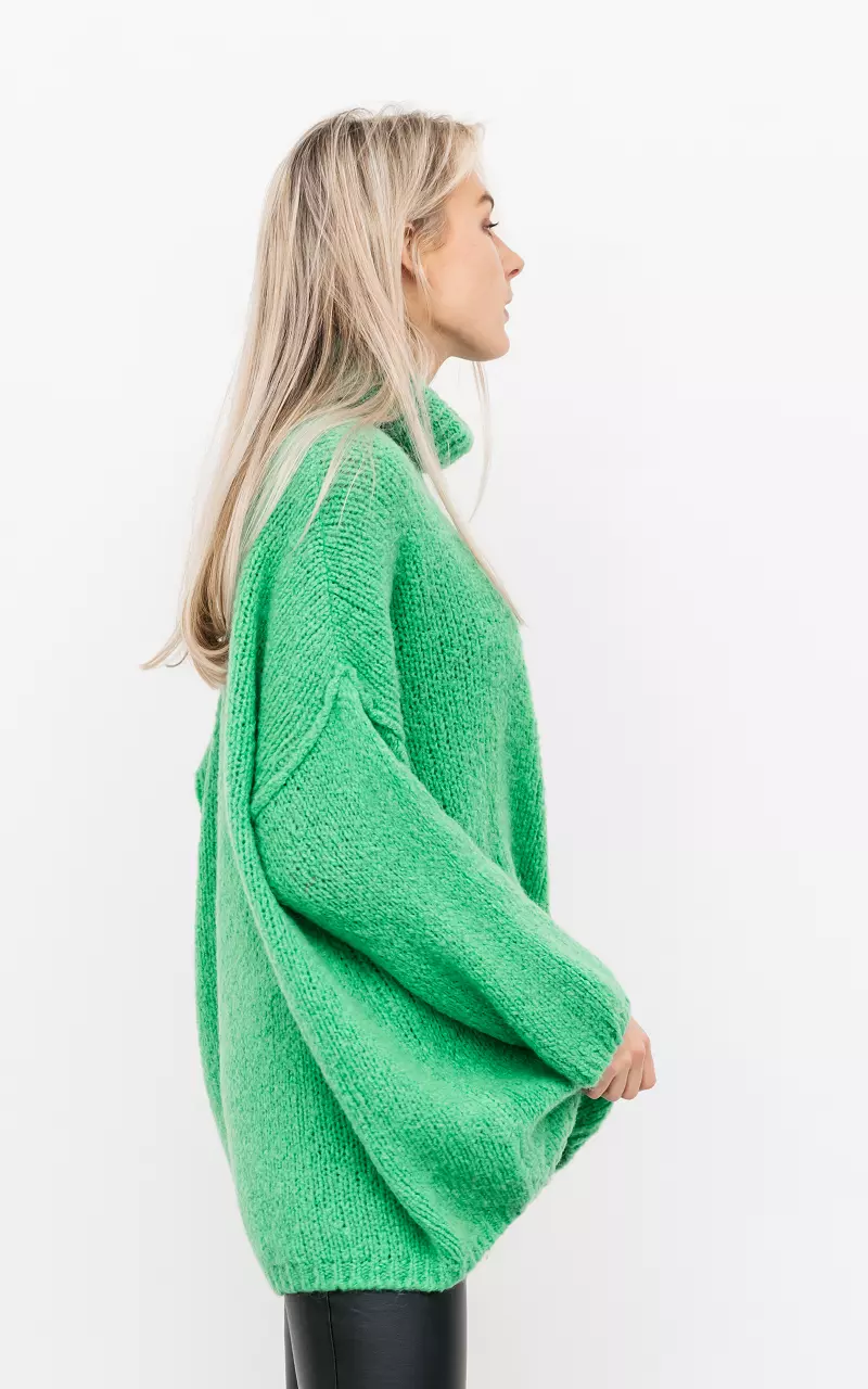 Oversized chunky knit sweater Light Green