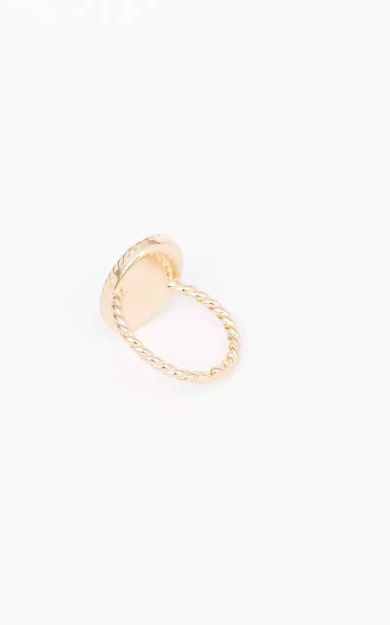 Verstellbarer Ring mit Stein Gold Dunkelgrün