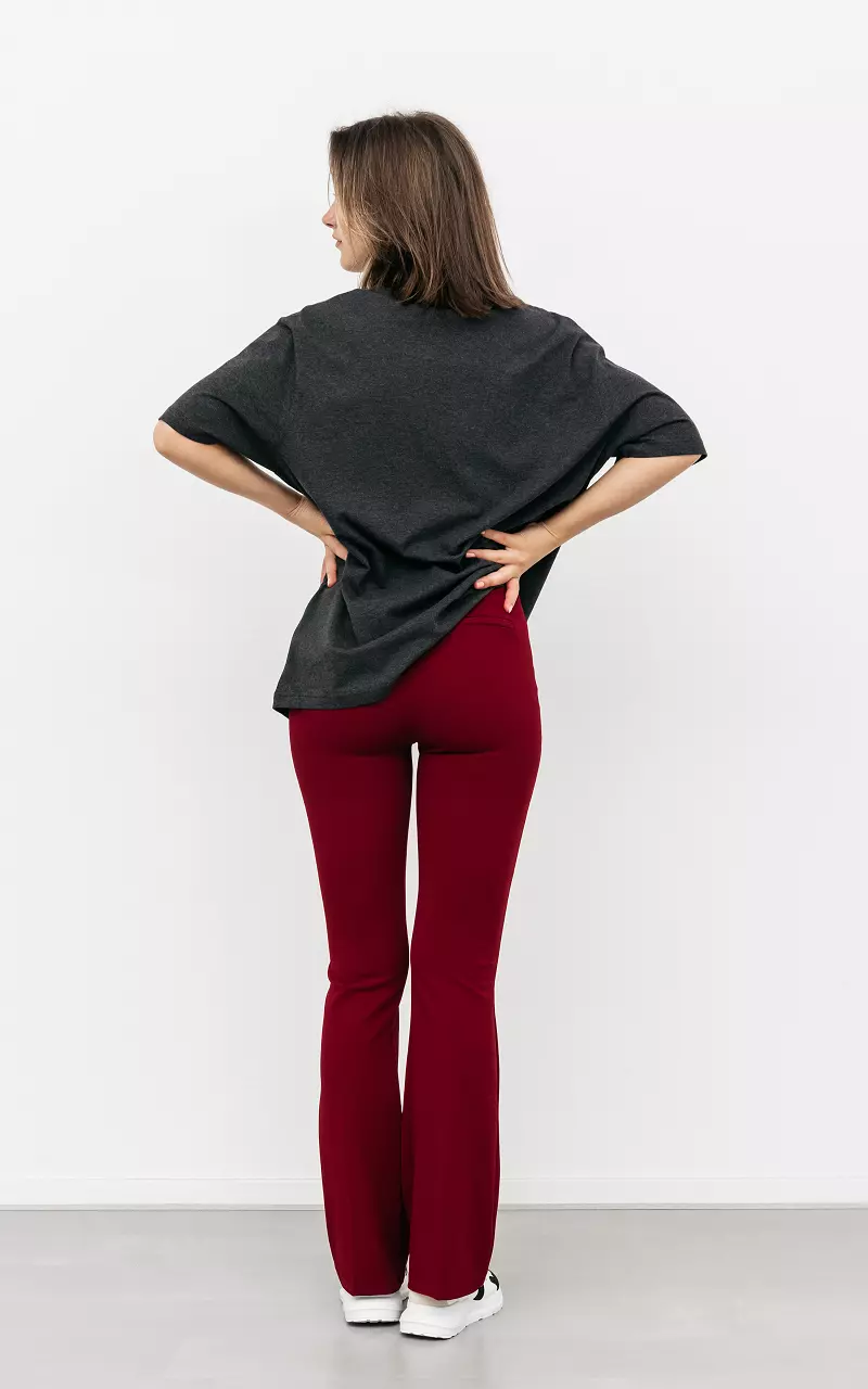 High-waist, flared trousers Bordeaux