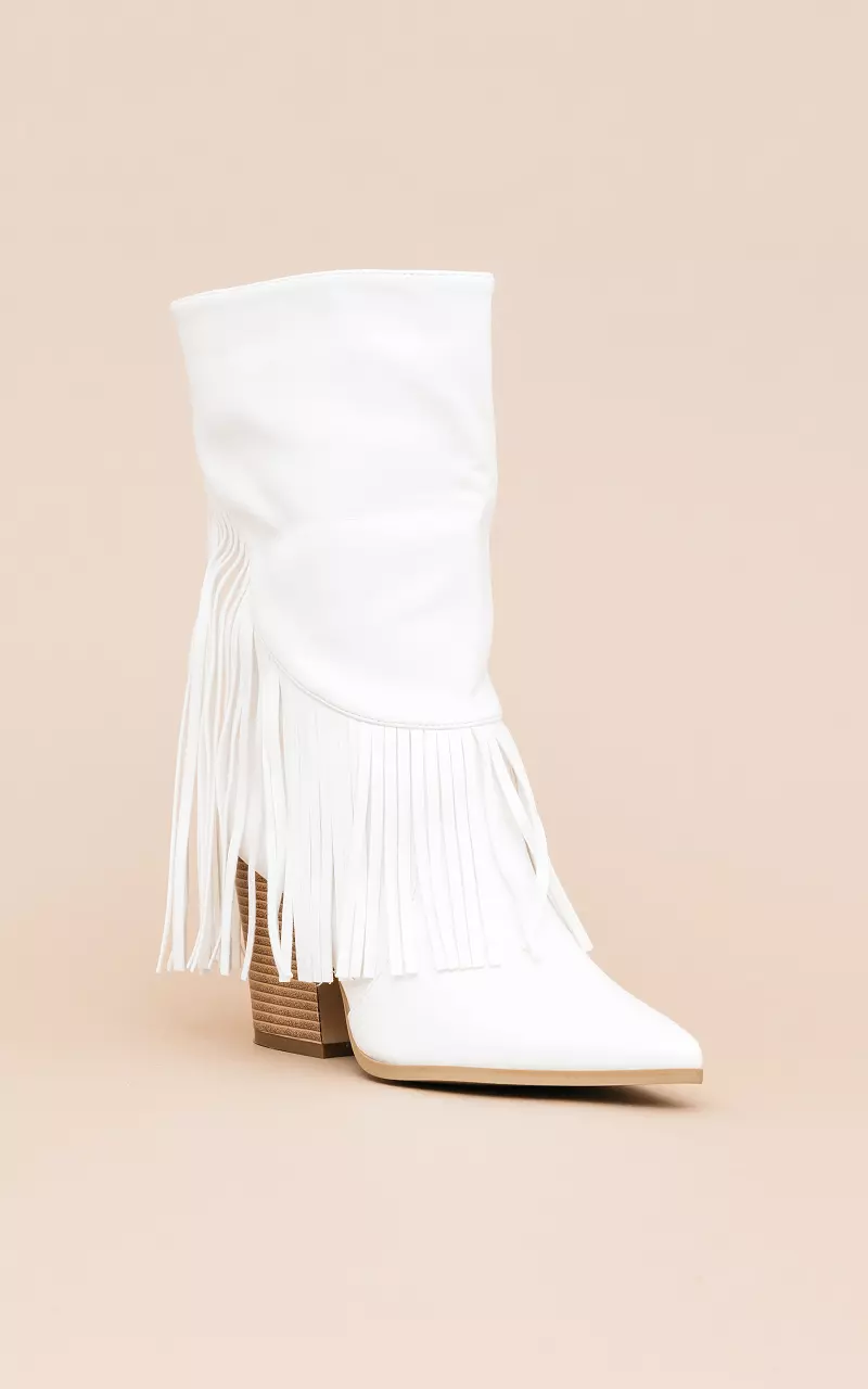 Imitation-leather cowboy boots White