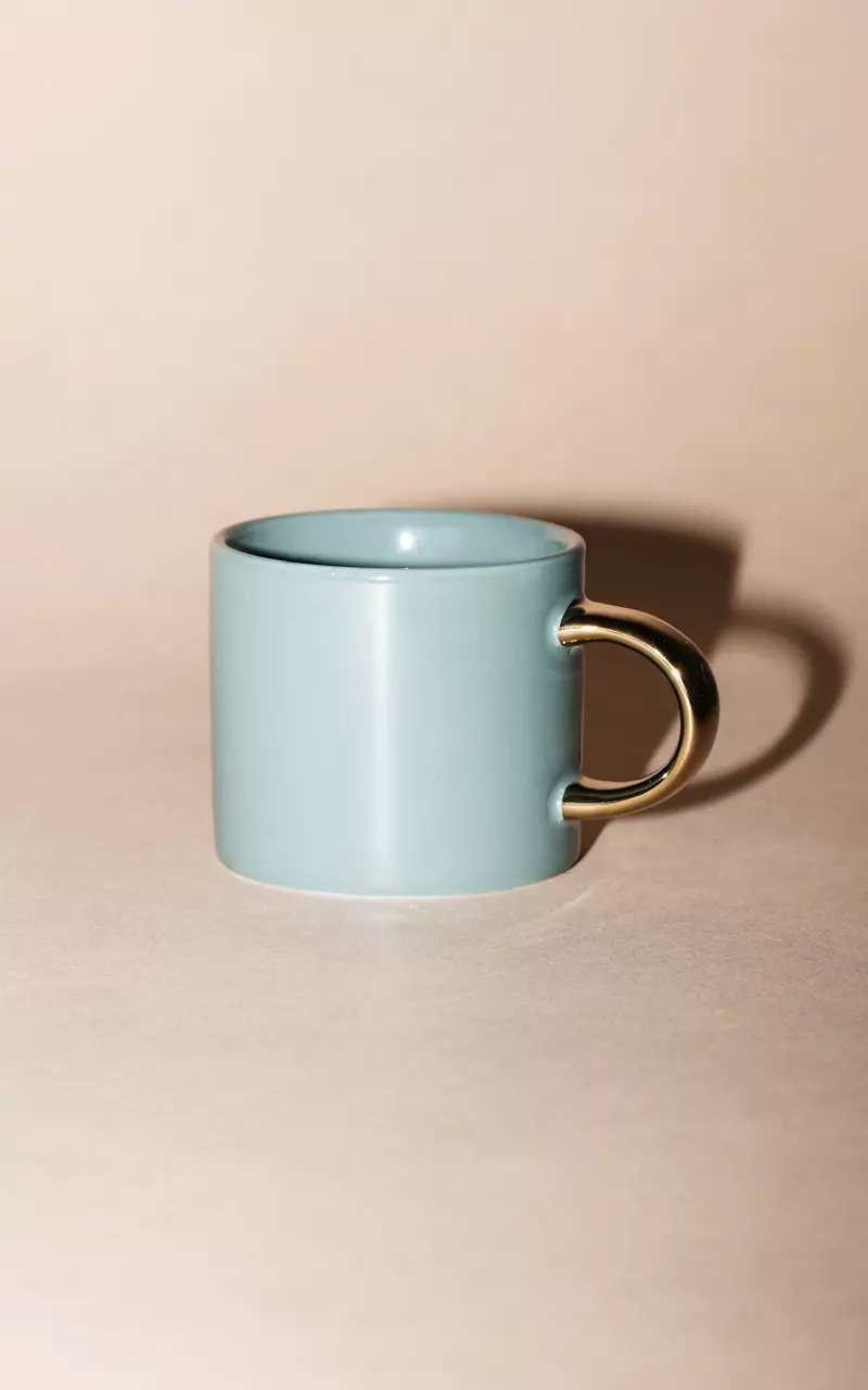 Ceramic mug with gold-coated ear Green Gold