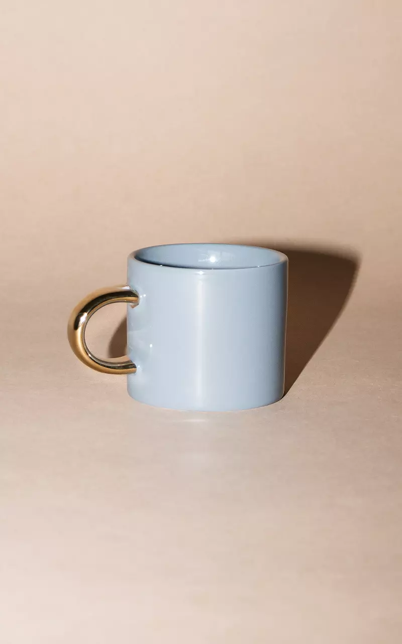 Ceramic mug with gold-coated ear Blue Gold