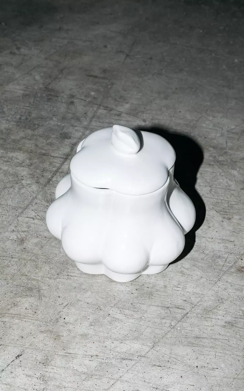 White storage jar with butt shapes White