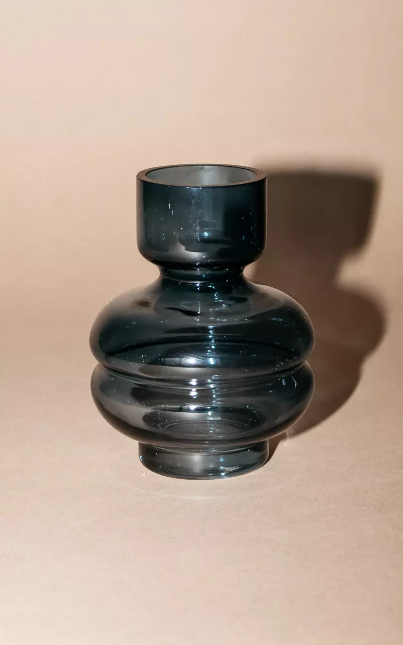 Mittelgroße Vase aus buntem Glas Blau