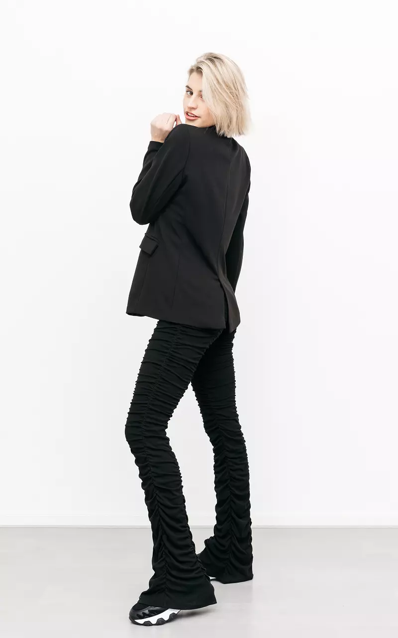 Ruffled pants with stretch Black