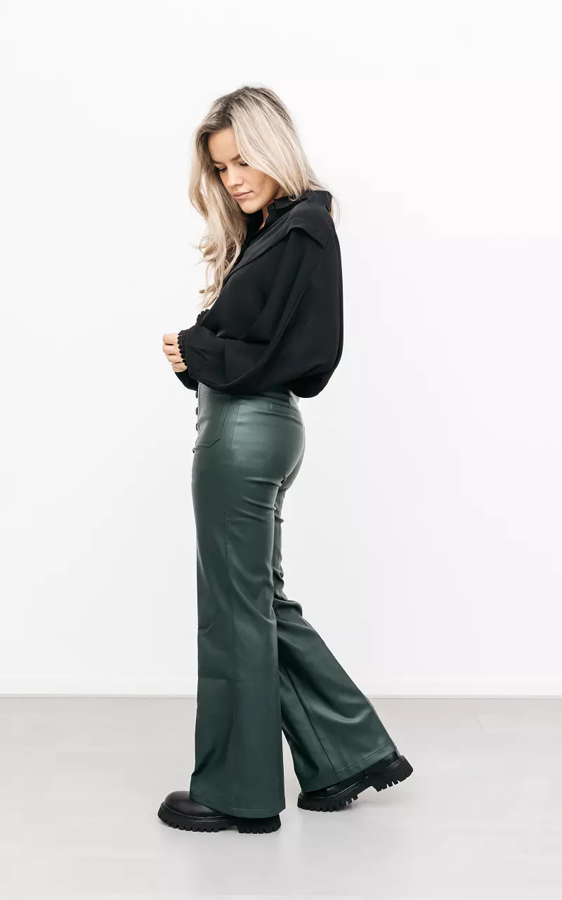 Leather-look pants Dark Green