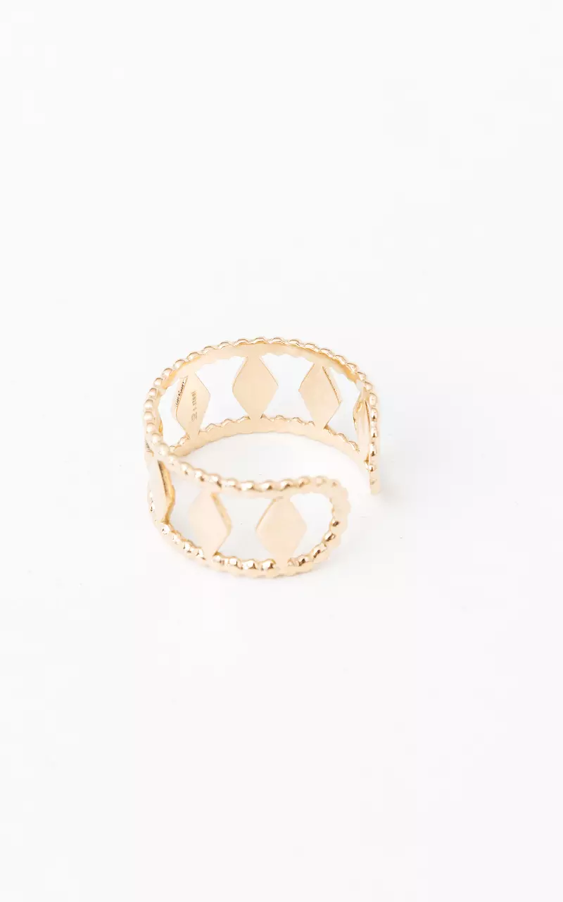 Adjustable stainless steel ring Gold