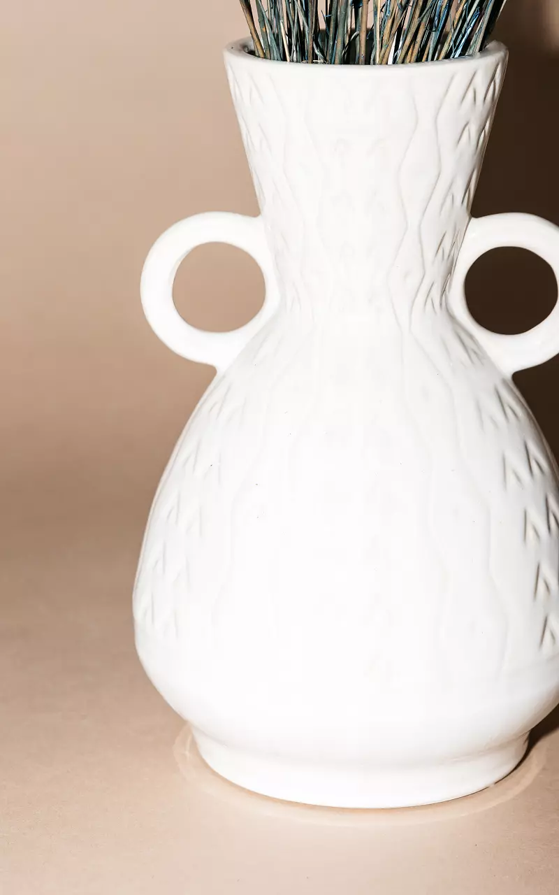 Keramische Vase mit Ohren Weiß