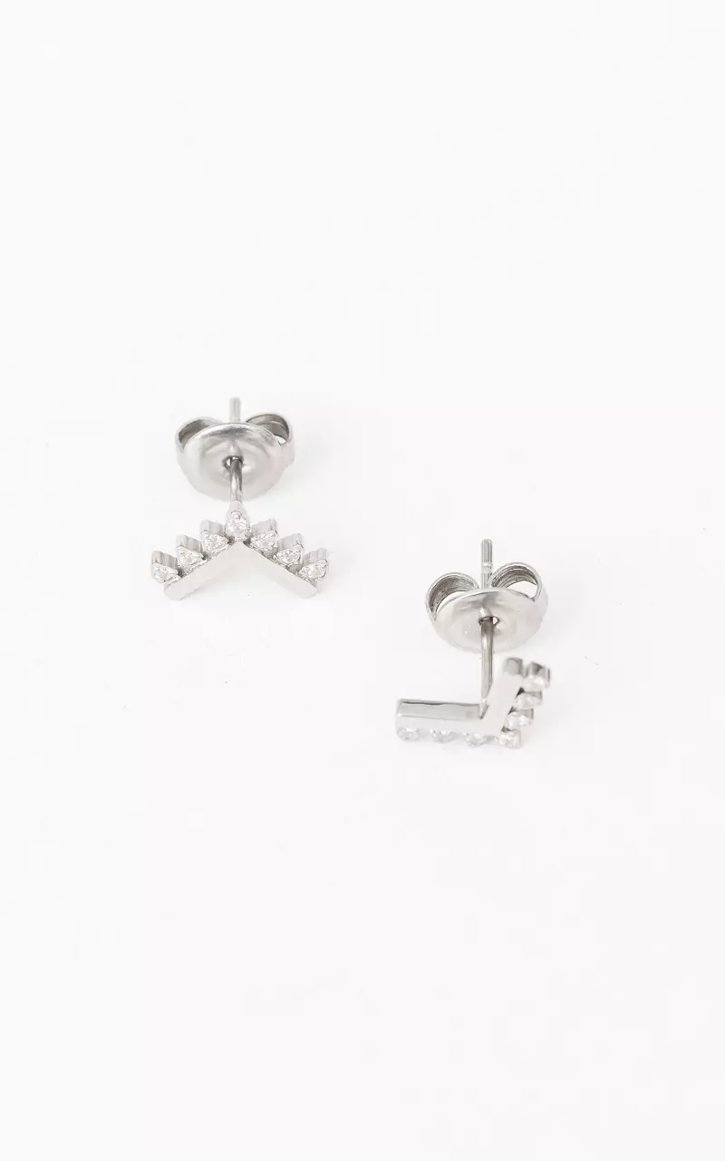 Studs with V-shape Silver
