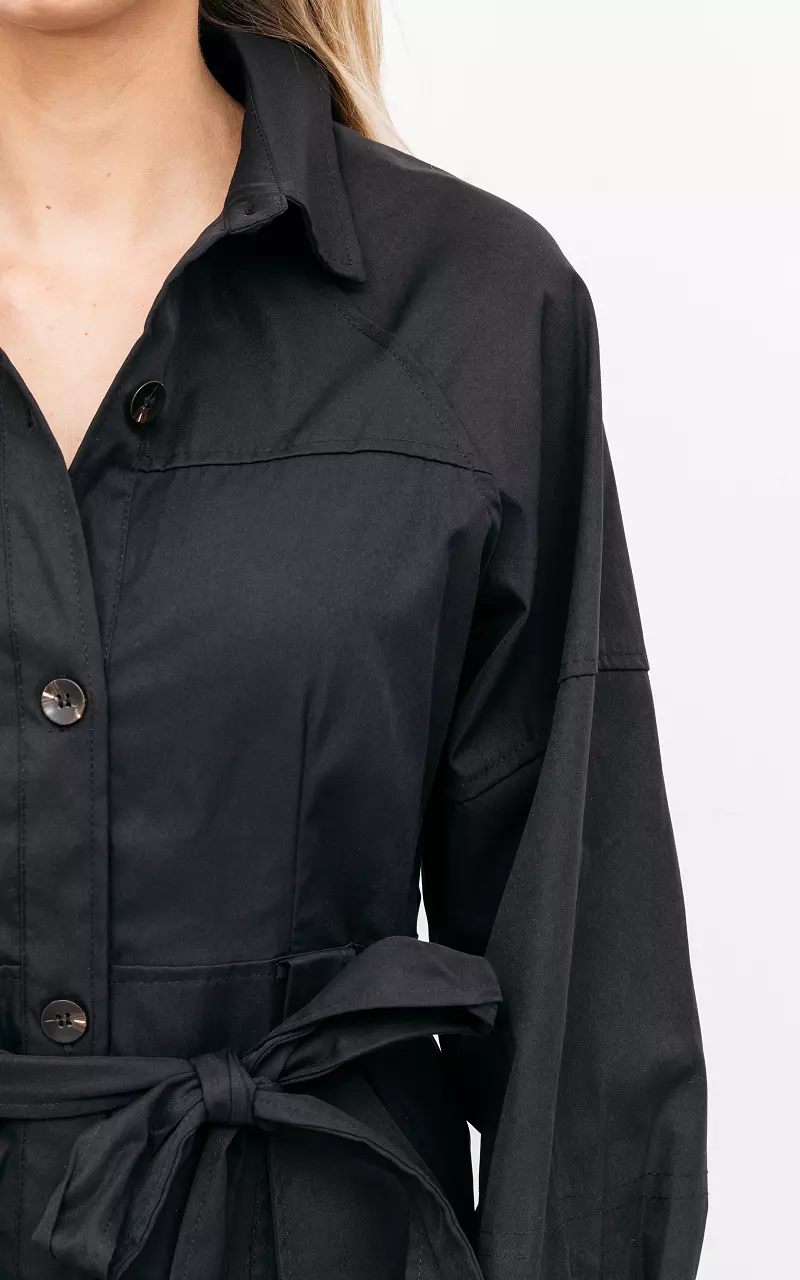 Hemdkleid mit Taschen Schwarz