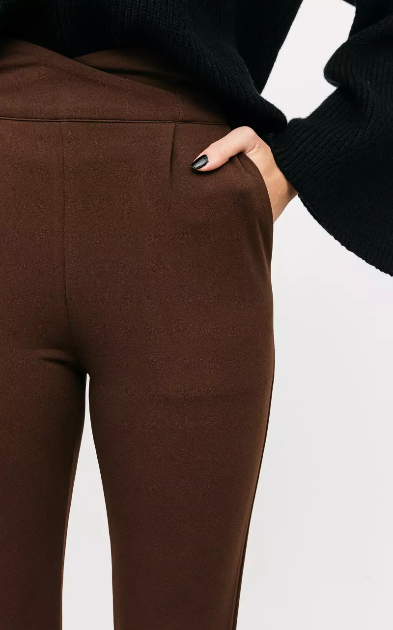 Trousers with hidden zip Dark Brown