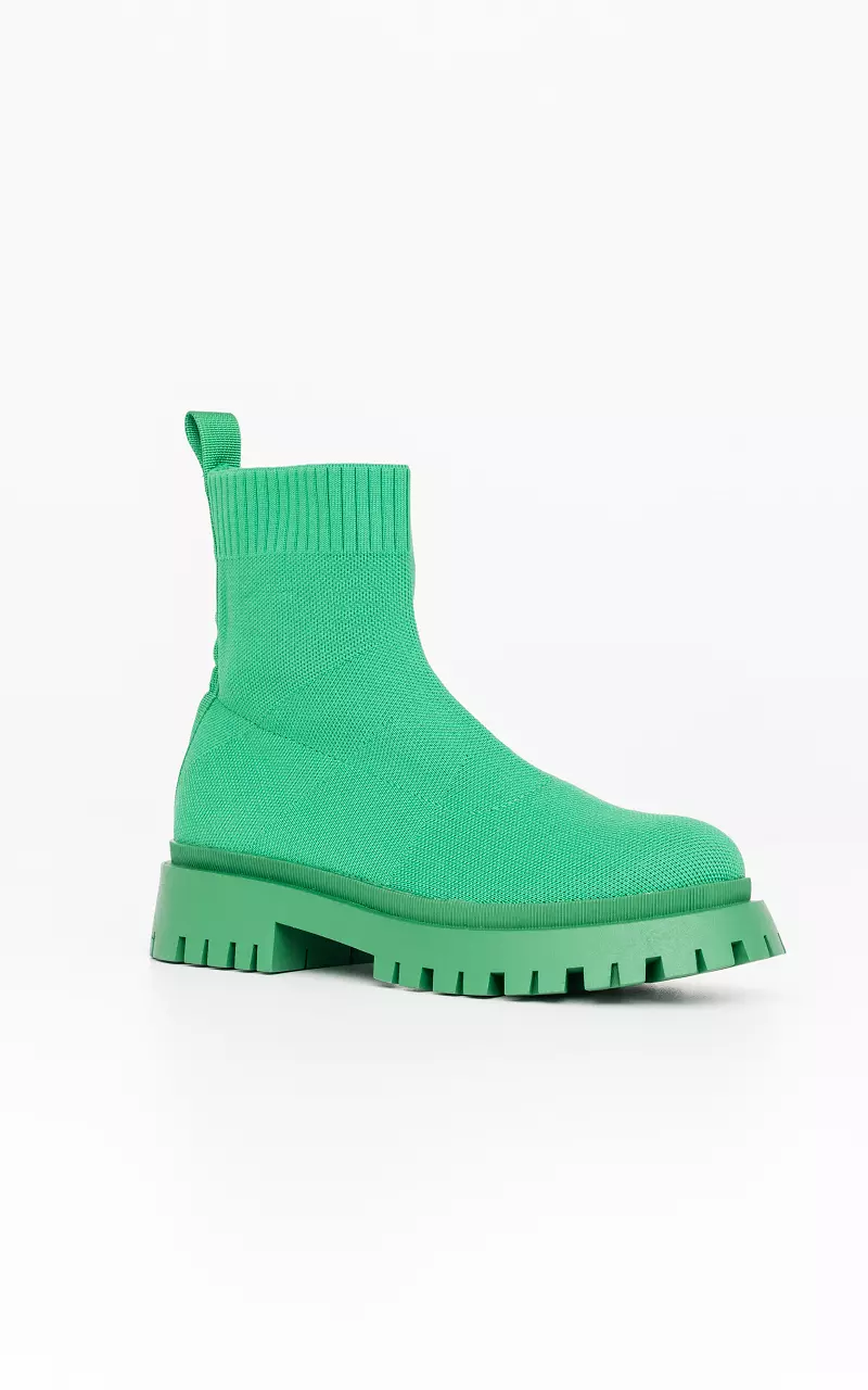 Lässige Socken-Boots Grün