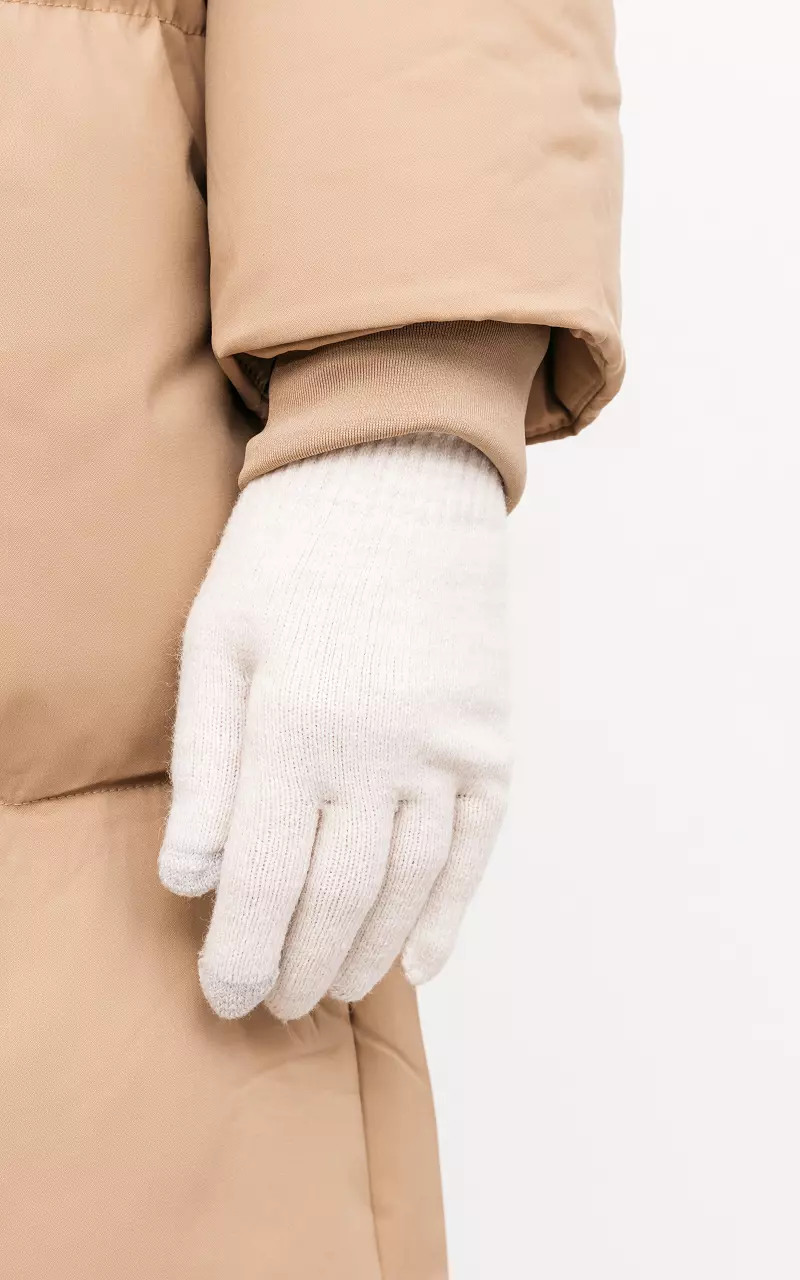 Handschoenen met touchscreen wijsvinger Beige