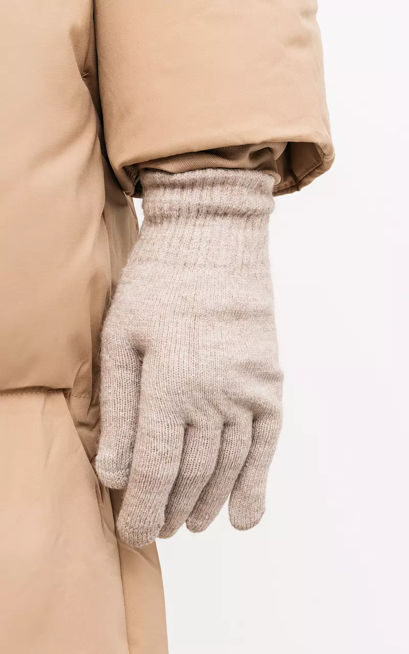 Funktionale Handschuhe mit Touchscreen Zeigefinger Taupe