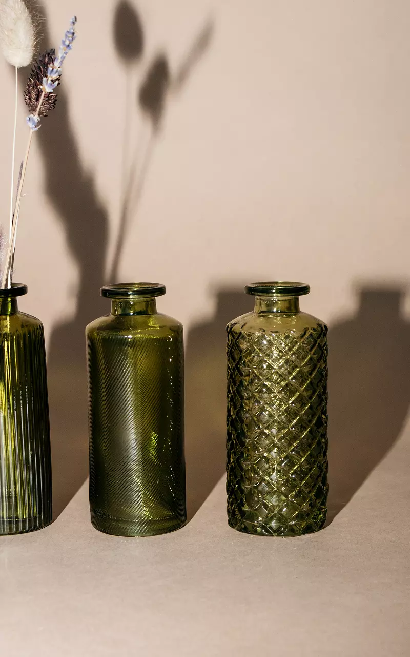 Reliefglas-Vase Grün